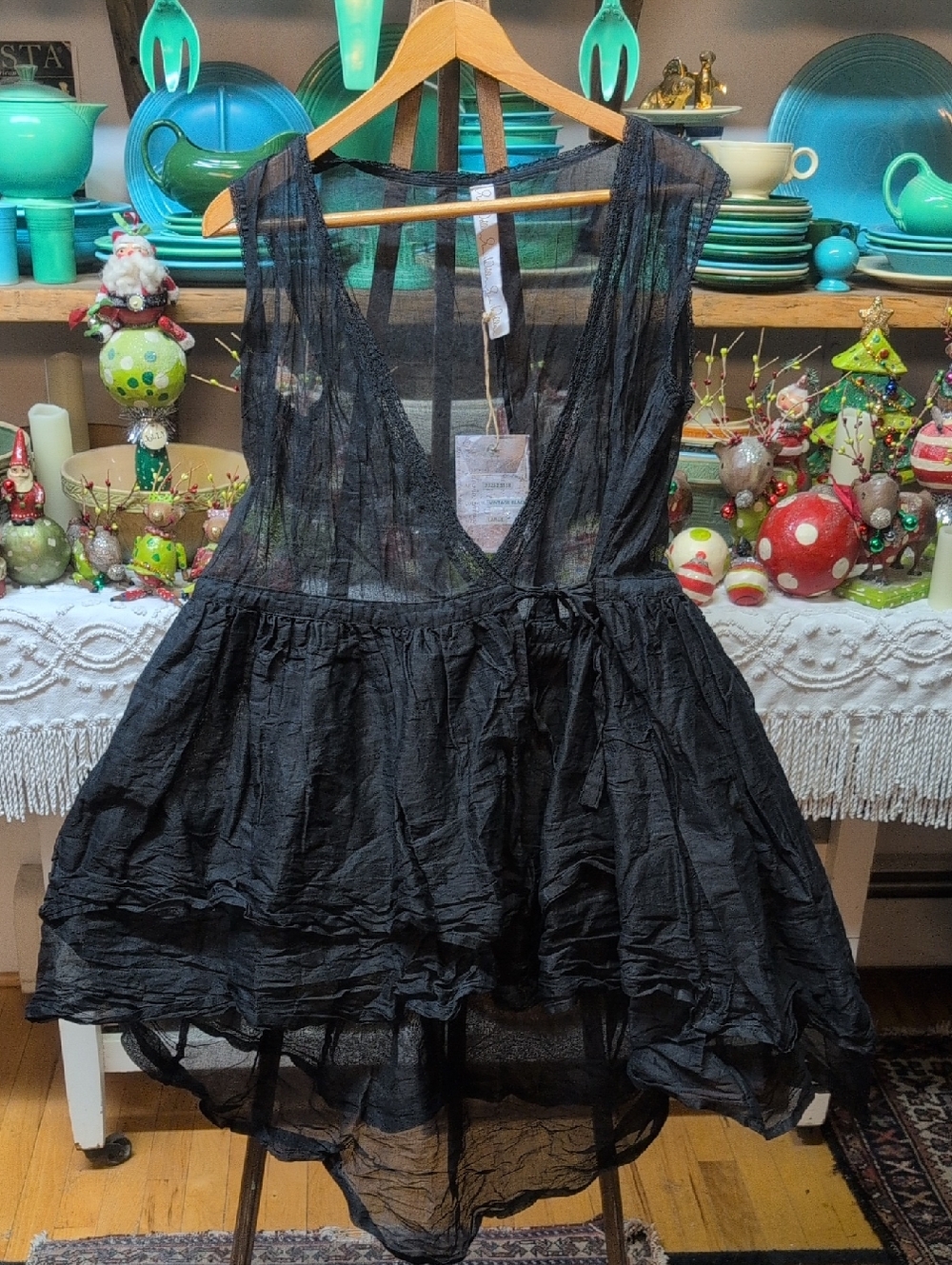 NWTO Ewa I Walla 100% Crinkle Voile Cotton Tie Tunic - Picture 11 of 11